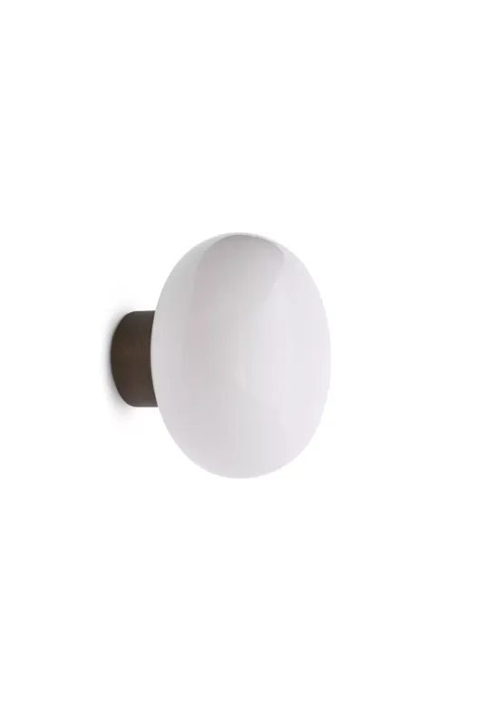 Nowość New Works Lampa ścienna / kinkiet Karl-Johan biało-drewniana śr. 23 cm