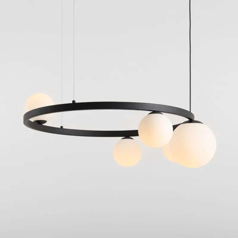 Artera Lampa wisząca Garda 5 Ring szer. 92 cm czarna Tani