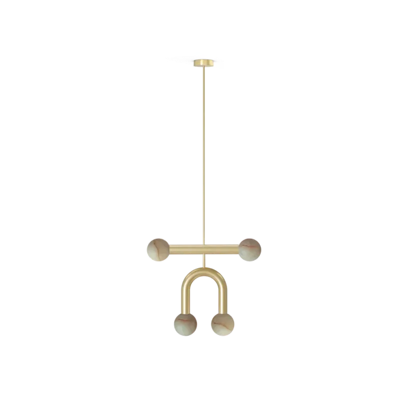 Robin Lampa wisząca Rigoberta Duo Super Curved alabaster / złota szer. 49,5 Taniej