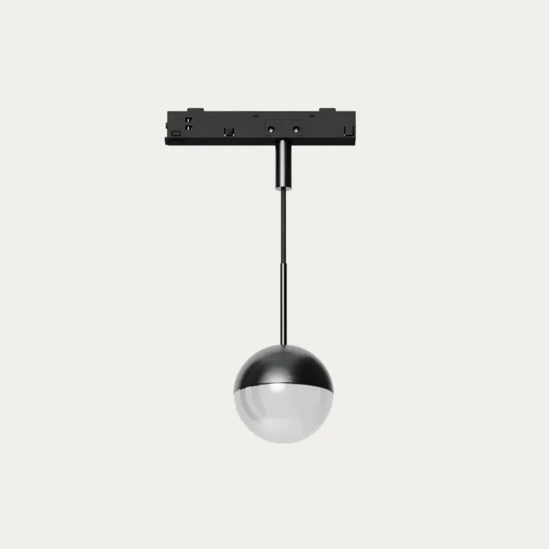 Aromas Lampa wisząca szynowa Moon śr. 6 cm czarno-transparentna Tylko do końca tygodnia