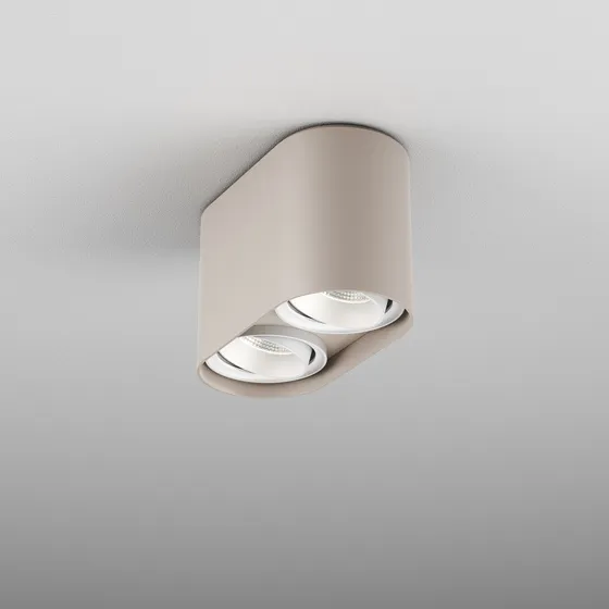 Szybka dostawa Aqform Lampa sufitowa / plafon Vyro x2 round move LED szer. 17,3 cm taupe