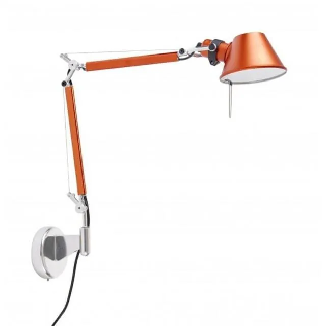 Najlepsza cena Artemide Lampa ścienna / kinkiet Tolomeo Micro pomarańczowa szer. 49 cm