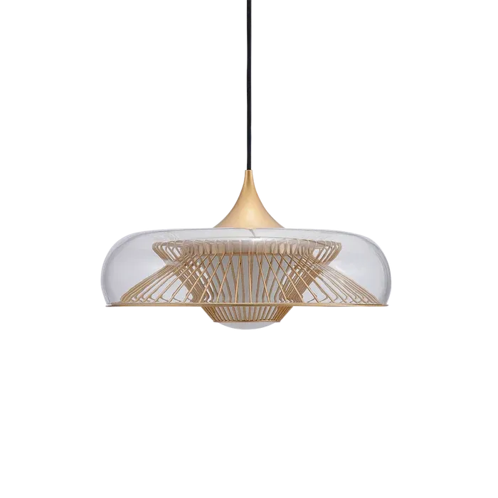 Ograniczona ilość Umage Lampa wisząca Chordis śr. 37,7 cm transparentno-mosiężna (sam klosz)