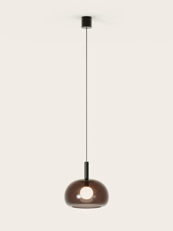 Oferta czasowa Aromas Lampa wisząca Cloud szer. 25 cm klosz zielonkawy brązowy / czarny metal