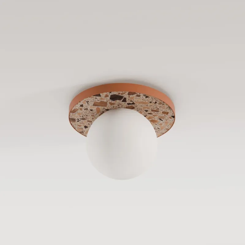 Kaspa Lampa sufitowa / plafon Legra okrągły śr. 30 cm terakota IP44 Popularny