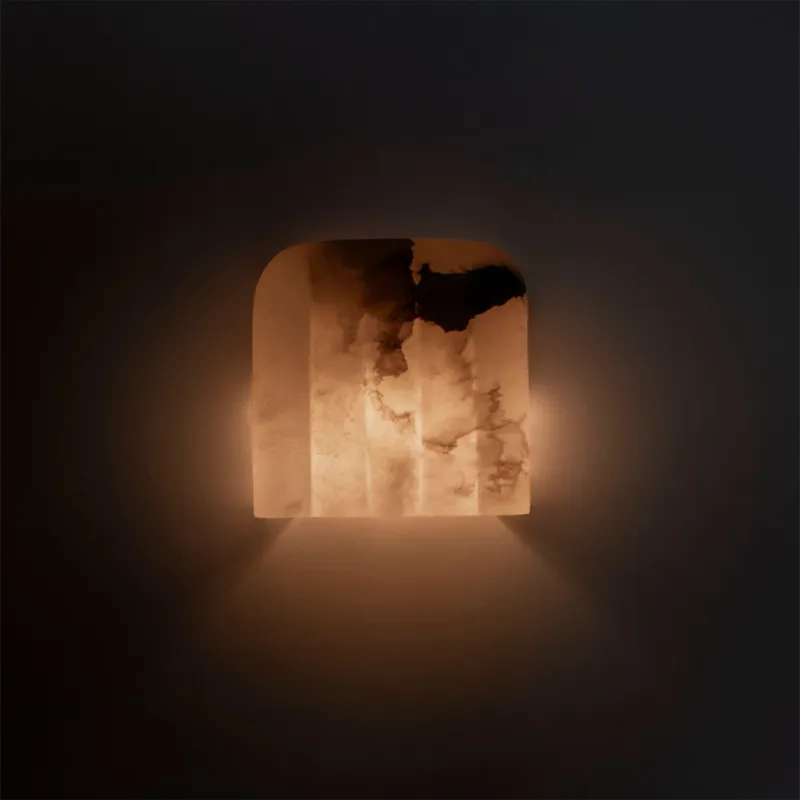 Embassy Interiors Lampa ścienna / kinkiet Merope wys. 12,5 cm alabaster ze wzorem Wysoka jakość