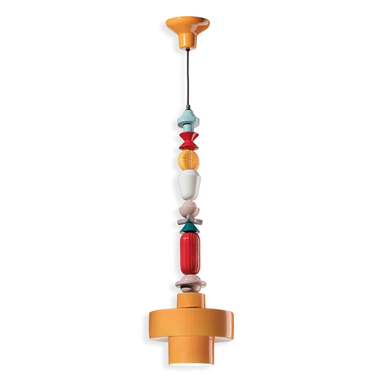 Hit cenowy Ferroluce Lampa wisząca Lariat pomarańczowa wys. 91 cm