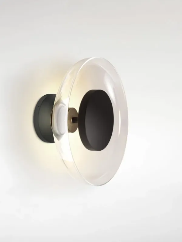 Marset Lampa ścienna / kinkiet Aura Plus W/Canopy czarno-transparentny śr. 25,3 cm Taniej