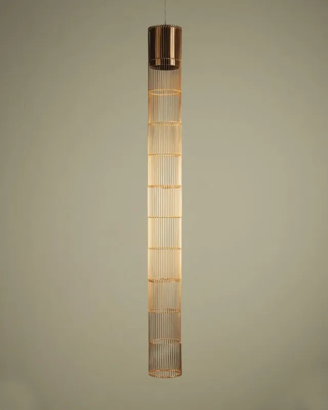 Sprawdź teraz Loftlight Lampa wisząca Stelar wys. 107 cm mosiężna