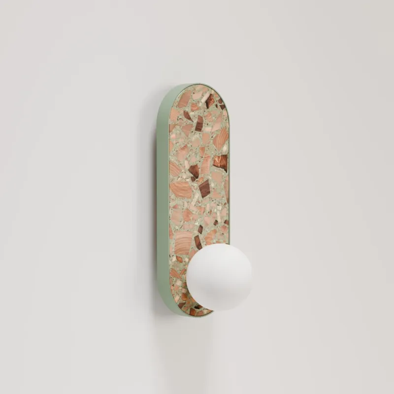 Kaspa Lampa ścienna / kinkiet Legra owal szer. 13 cm szałwiowa IP44 Nowy
