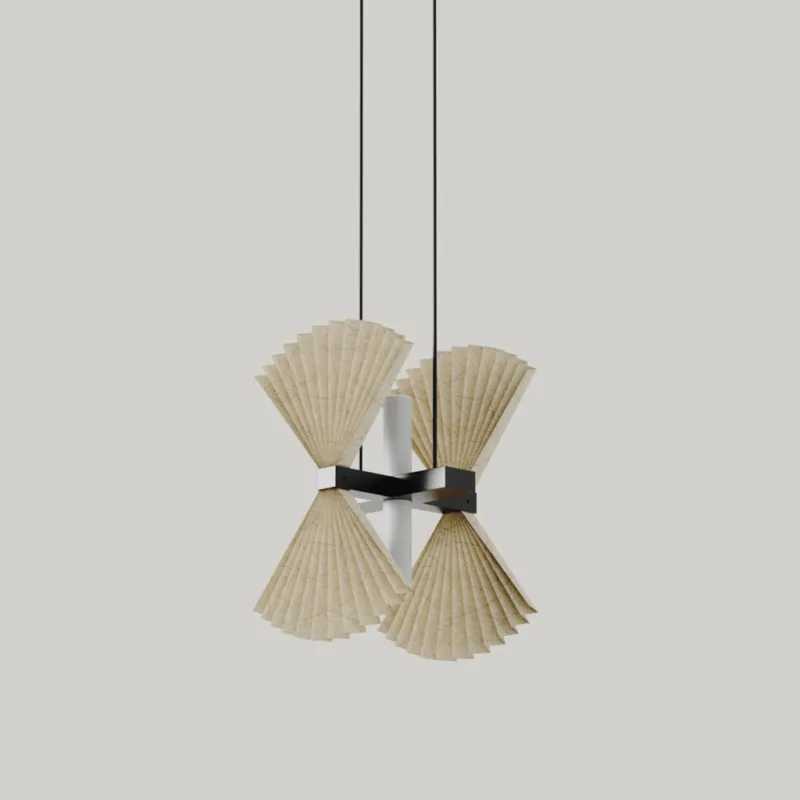 Aromas Lampa wisząca Hita szer. 18,7 cm pergamin / czarny metal Wysoka jakość