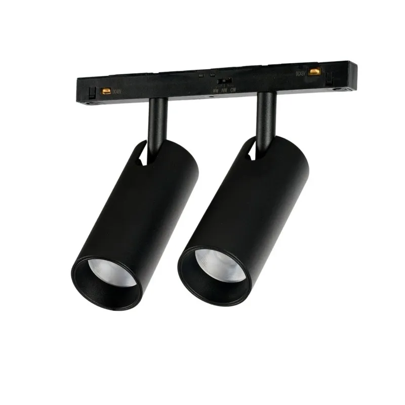 Wyjątkowa oferta Lampa szynowa ALFA NIKO 2 TRACK MAGNETIC 2LINE 2X12W CCT SWITCH DIMM Czarna