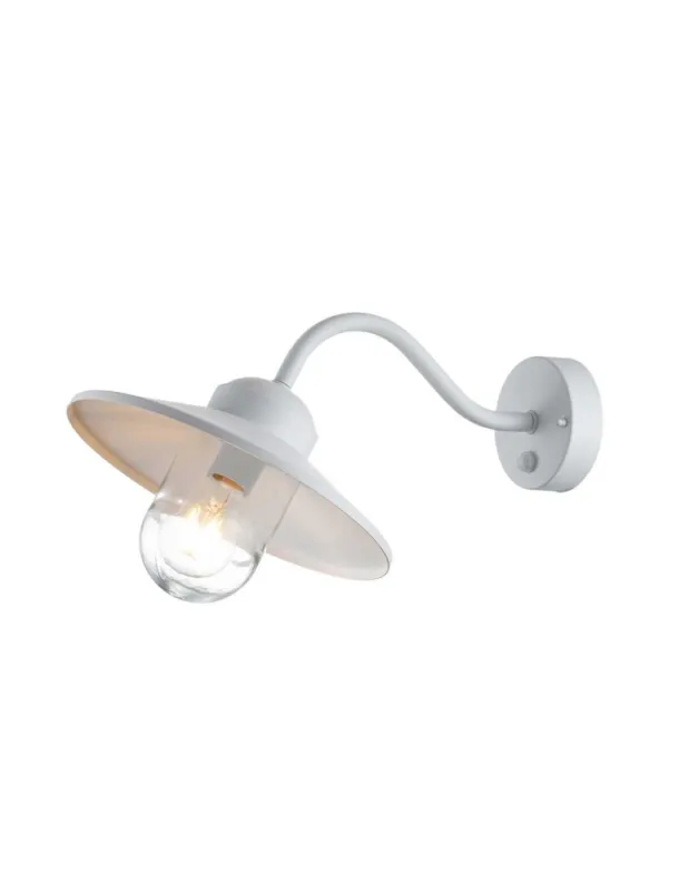 Elstead Lighting Latarnia naścienna z czujnikiem PIR Klampenborg - 1 źródło światła - Biała IP44 KLAMPENBORG-PIR-WHT Ostatnia szansa