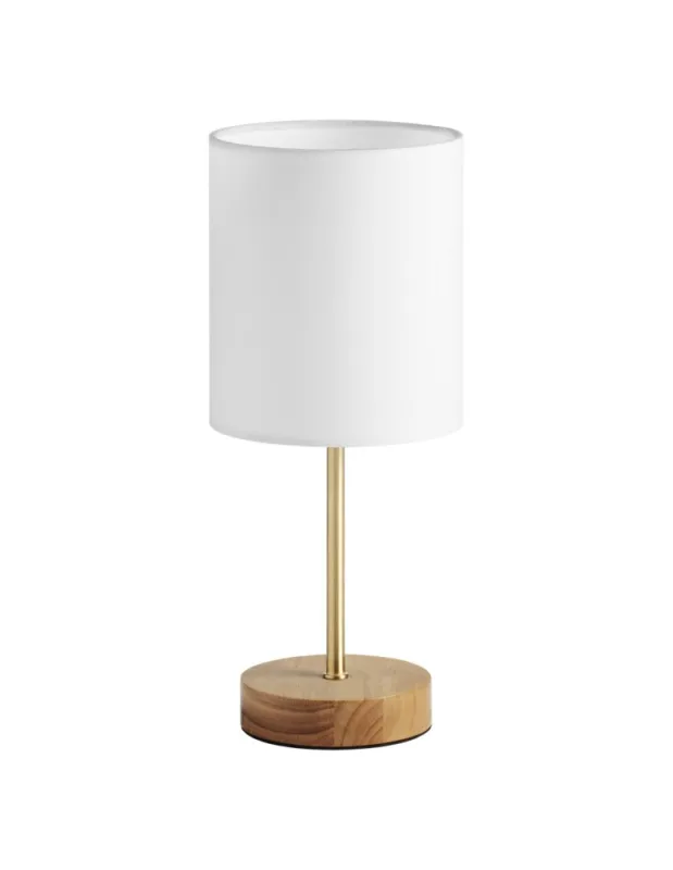 MDC Lampa stołowa SET WOOD mosiądz mat 1xE14 abażur biały 450106104 Obniżka ceny