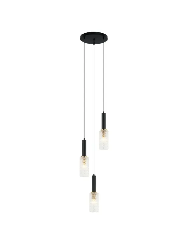 ITALUX Perola Wisząca E14 3x40W Czarny/Złoty PND-43363-3 BK+BR kolory-swiatla.pl Ograniczona ilość