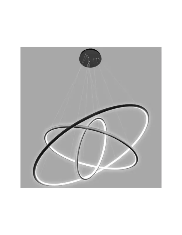 Altavola Design Lampa wisząca Ledowe Okręgi No.3 Φ100 cm in 4k czarna Popularny
