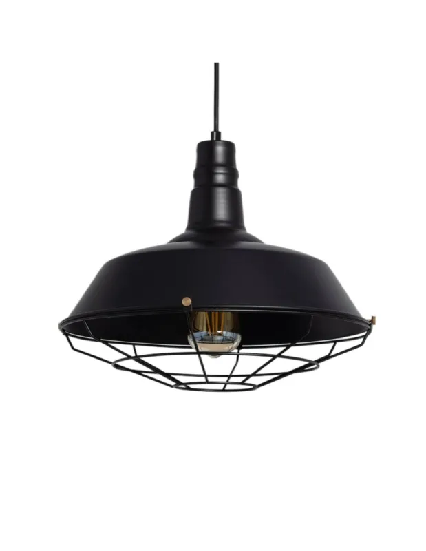 Abruzzo Lampa Wisząca Retro Loft Czarna 36cm E27 Patrone ABR-RRP-SZ-E27 Zniżka