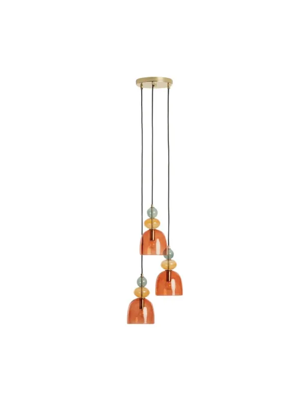 Abruzzo Lampa Wisząca Szklana Czerwona 3xE14 35cm Koloreno ABR-3KOLOK-C Oferta limitowana