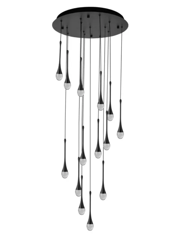 Dodaj do koszyka Azzardo DALMA 14 ROUND BK Czarny Mat/Transparentny 14xLED Wisząca AZ6011