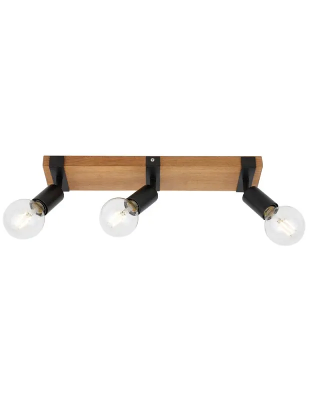 Cena promocyjna Italux Molini Reflektor/Spot Czarny, drewno 3xE27 40W SPL-2079-3 kolory-swiatla.pl