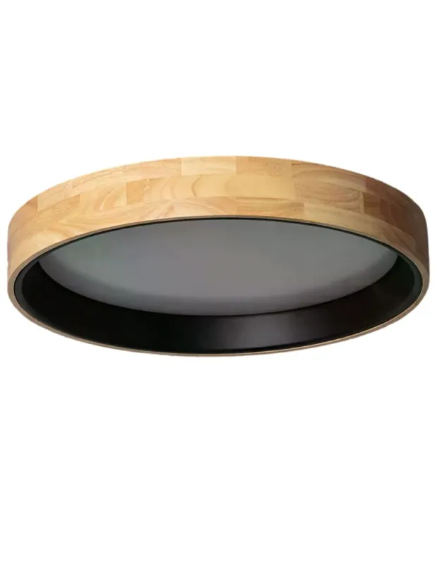 Abruzzo Plafon LED 31W Okrągły 60cm Naturalne Drewno 3 Barwy Świecenia CCT Vero Black ABR-PLODV-C-30WW-CCT Ekspresowa dostawa