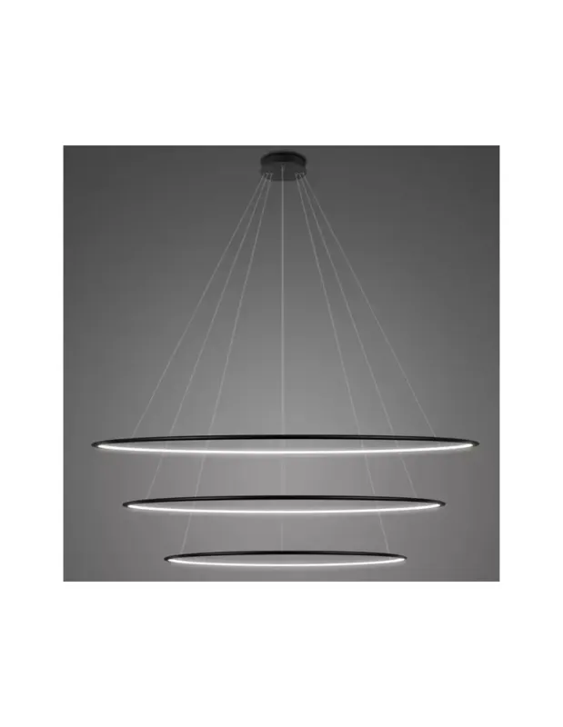 Altavola Design Lampa wisząca Ledowe Okręgi No.3 Φ180 cm in 4k czarna Sprawdź teraz