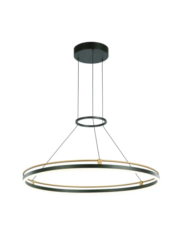 Wyprzedaż Italux Merlot Wisząca LED 28W 1500 lm 3000K (Ciepła biel) Czarny, złoty PND-54638R-28W-3K-BK-GD