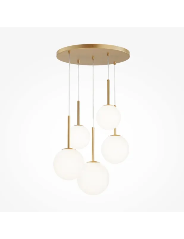 Bestseller Maytoni Basic form Lampa Wisząca Szklane Kule 5xE14 40W Złoty MOD321PL-05G1
