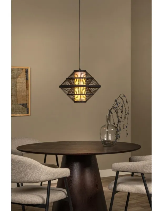 Darmowy zwrot Lucide PASQUINO Lampa wisząca – Czarna – D40 – 1xE27 – 40W – Sklejka 21445/40/30