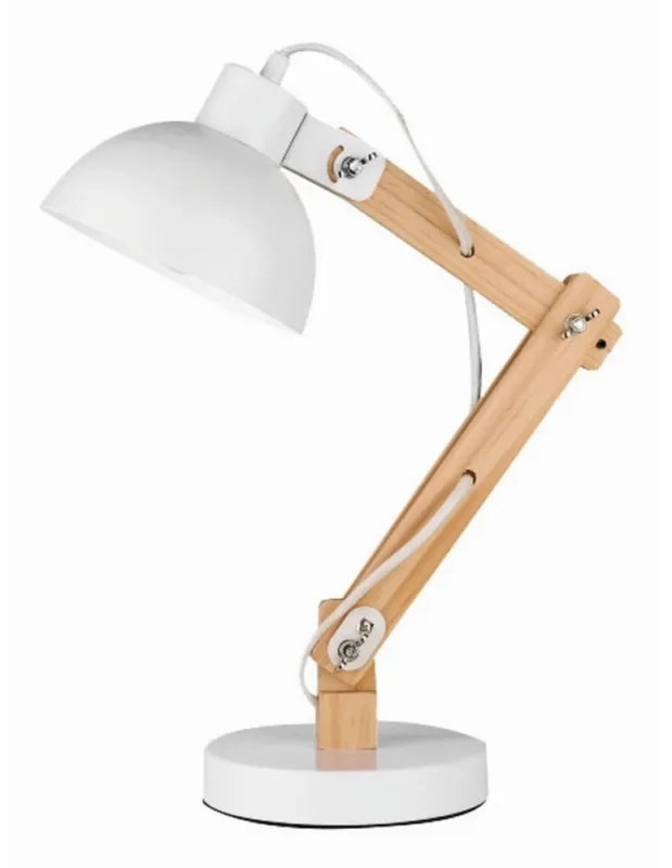 Wyprzedaż Luces Exclusivas NIRGUA Biurkowa 1xE27 LED drewno/biały LE42109