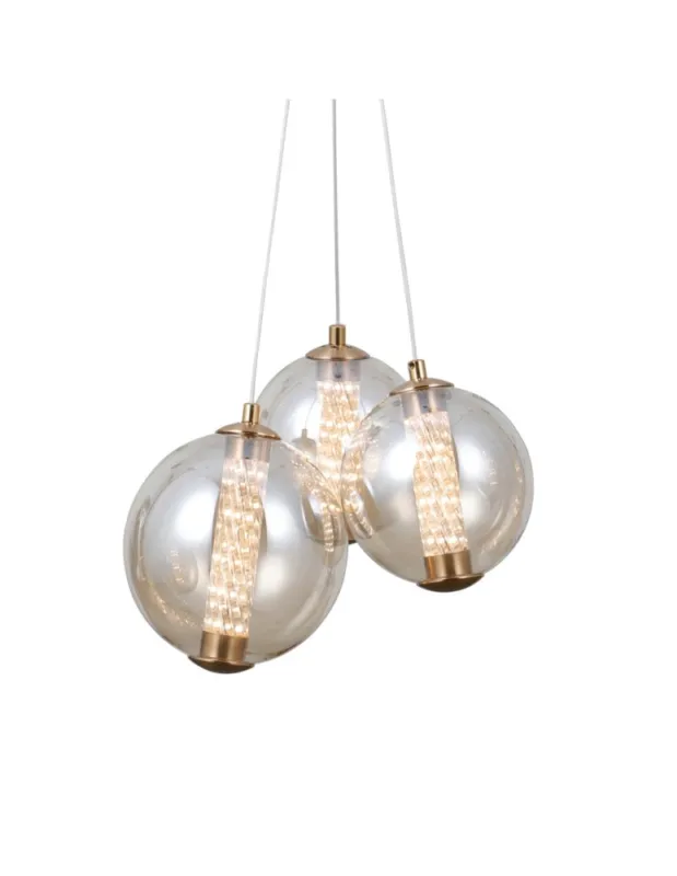 Wysoka jakość Italux Butero Wisząca 3xLED 12W 1095 lm 3000K (Ciepła biel) złoty PND-34359-3-HBR-AMB