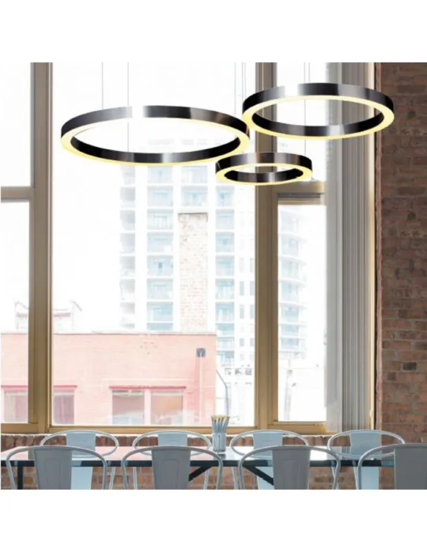 Step into Design Lampa wisząca CIRCLE 80+80+100+120 LED nikiel na 1 podsufitce Dostępne od ręki