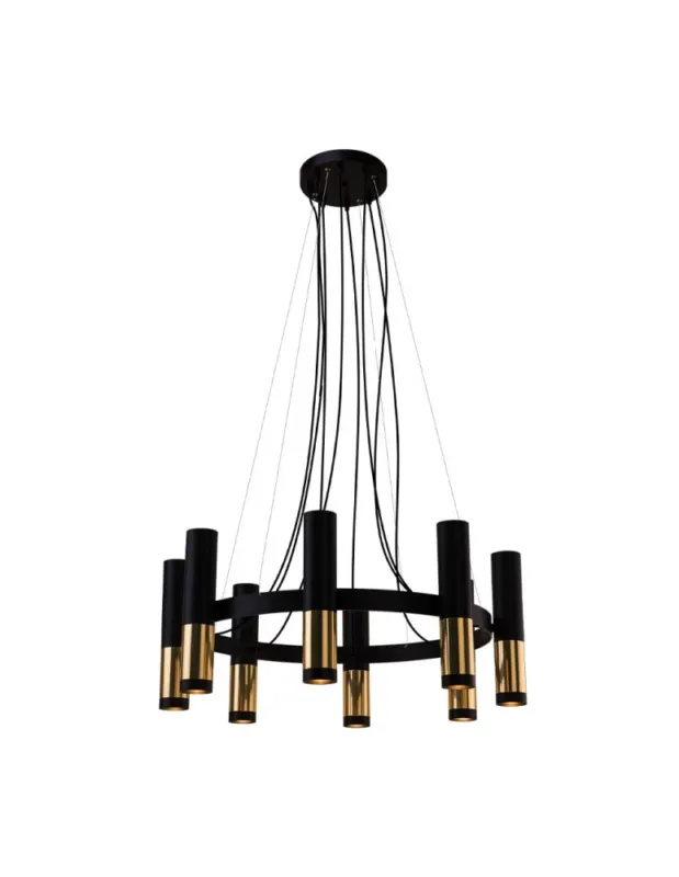 Dostępne od ręki Amplex Lampa wisząca Kavos 8 - Mosiądz polerowany-czarna (730 mm) 8372