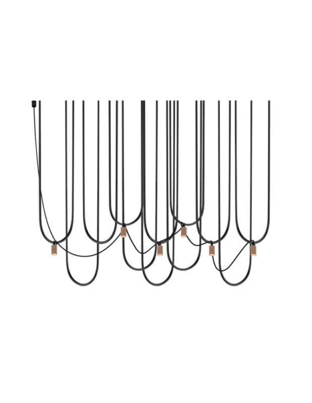 Oferta czasowa Dohar Lampa wisząca Udin 6 - Czarna-platyna mat 9783