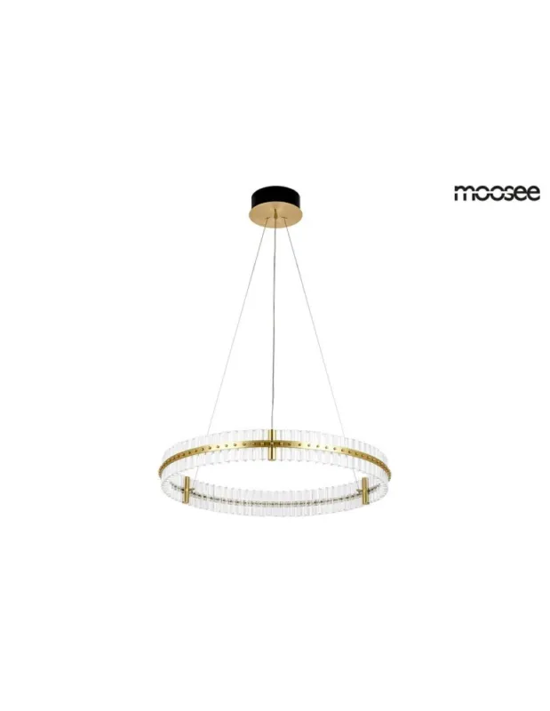 Moosee MOOSEE lampa wisząca SATURNUS 85 złota - LED, kryształ, stal szczotkowana (MSE010100168) kolory-swiatla.pl Bezpieczne zakupy