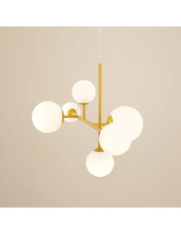 Dostępne od ręki Aldex Lampa Wisząca Dione 6 Mustard 4 x max 10W LED / 2 x max 15W LED (1092K14) kolory-swiatla.pl