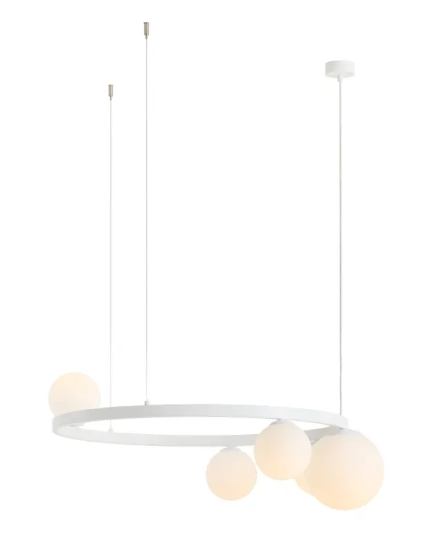 Aldex Lampa Wisząca GARDA 5 RING WHITE 4 x max 10W LED / 1 x max 15W LED (1099F_R) Oferta limitowana