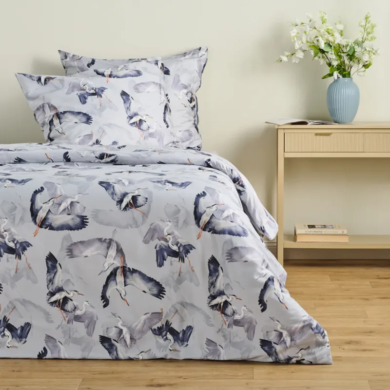 Komplet pościeli z bawełny satynowej Herone 160x200 cm z 2 poszewkami 70x80 - Premium
