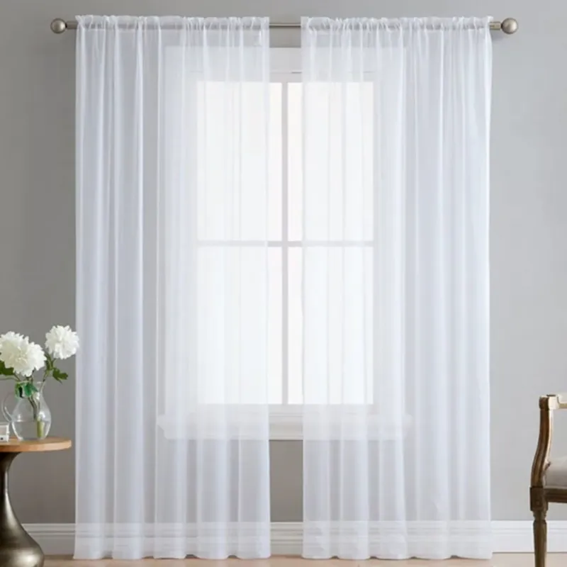 Kup online Firana gotowa BIAŁA z gładkiego woalu 140 X 250 CM Taśma -