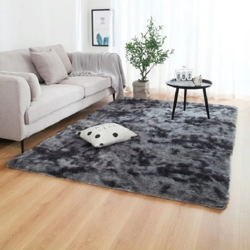 Oferta czasowa Dywan shaggy pluszowy mięciutki 80x150 cm futrzany ciemny szary - 80x150 cm