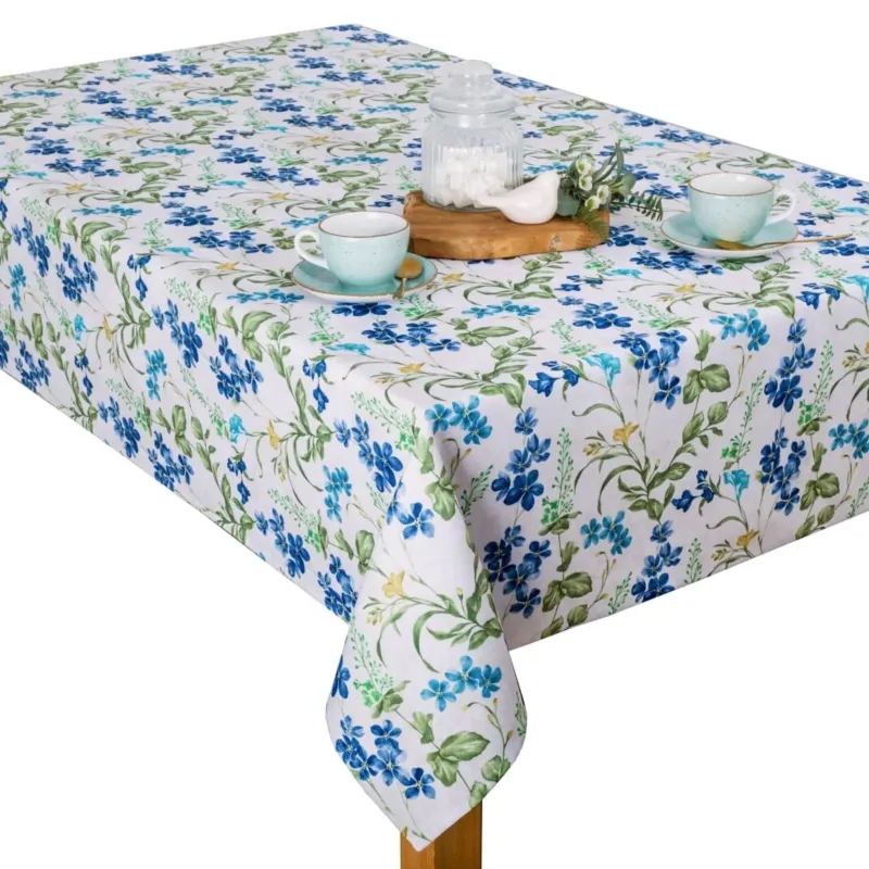 Ekspresowa dostawa Obrus plamoodporny Minos Minos Niebieskie Kwiaty - 120x180 cm - wielokolorowy - 120x160 cm