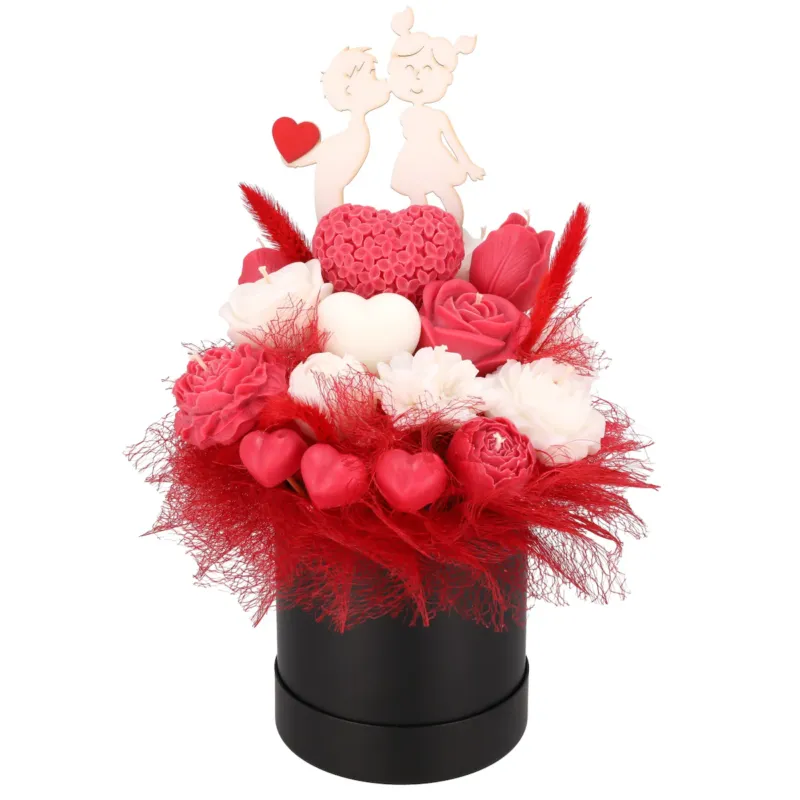Kup online Świeca sojowa ZAPACHOWA bukiet FLOWERBOX handmade prezent CANDELA ENCANTADA -