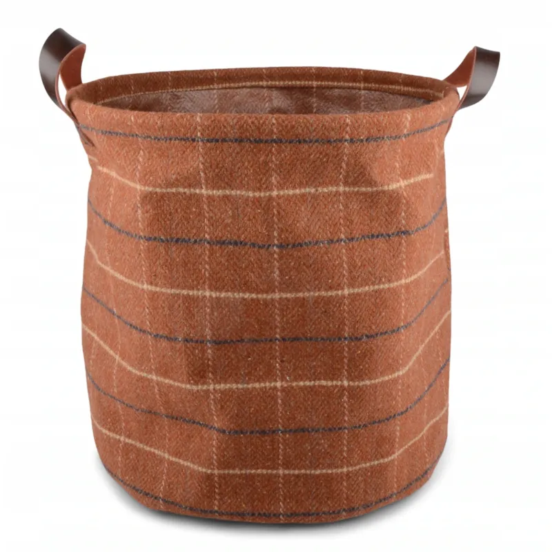 ORGANIZER IRIS brązowy W KRATĘ śr. 32cm - Bezpieczne zakupy