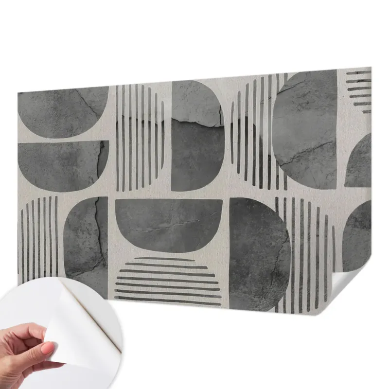 Fototapeta samoprzylepna 416x254 cm - Kształty geometryczne, tapeta ścienna szara - Kup teraz