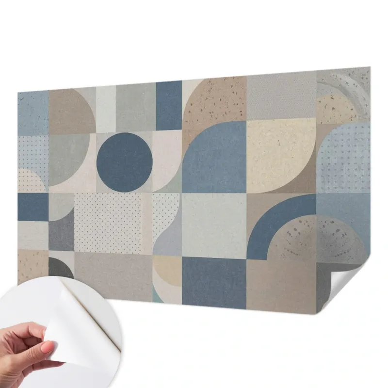 Fototapeta samoprzylepna 416x254 cm - Geometryczna mozaika, tapeta ścienna szara - Hit sprzedaży