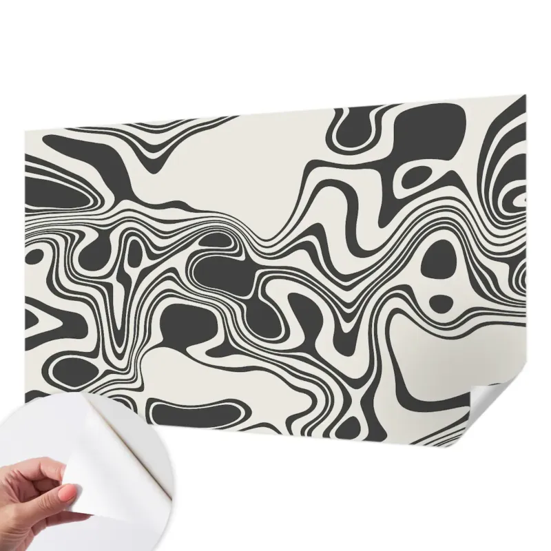 Fototapeta samoprzylepna 416x254 cm - Dynamiczne linie, tapeta ścienna czarno-biała - Ekspresowa dostawa