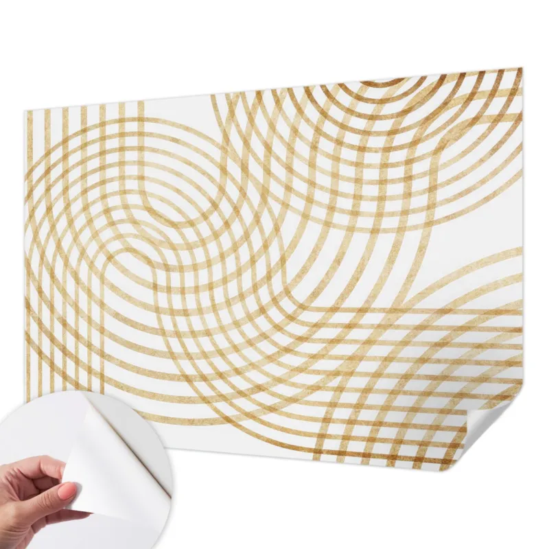 Fototapeta samoprzylepna 312x219 cm - Geometryczne sploty, tapeta ścienna biała - Kup teraz