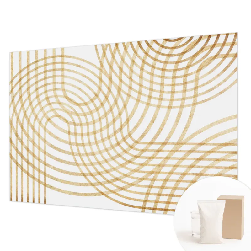 Fototapeta flizelinowa 312x219 cm - Geometryczne sploty, tapeta ścienna biała - Bestseller