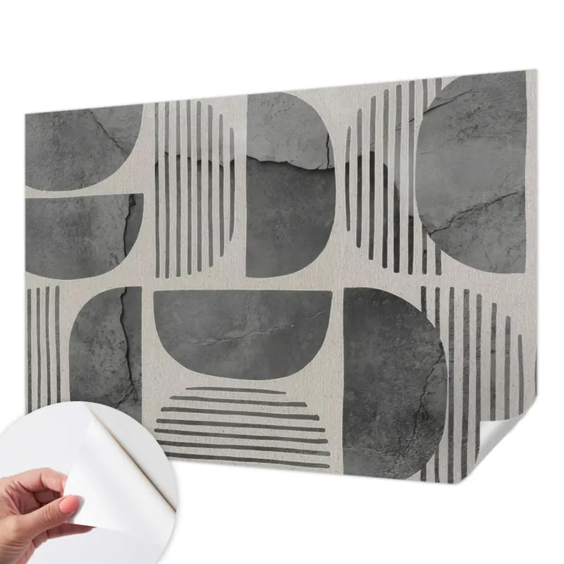 Oferta limitowana Fototapeta samoprzylepna 312x219 cm - Kształty geometryczne, tapeta ścienna szara -