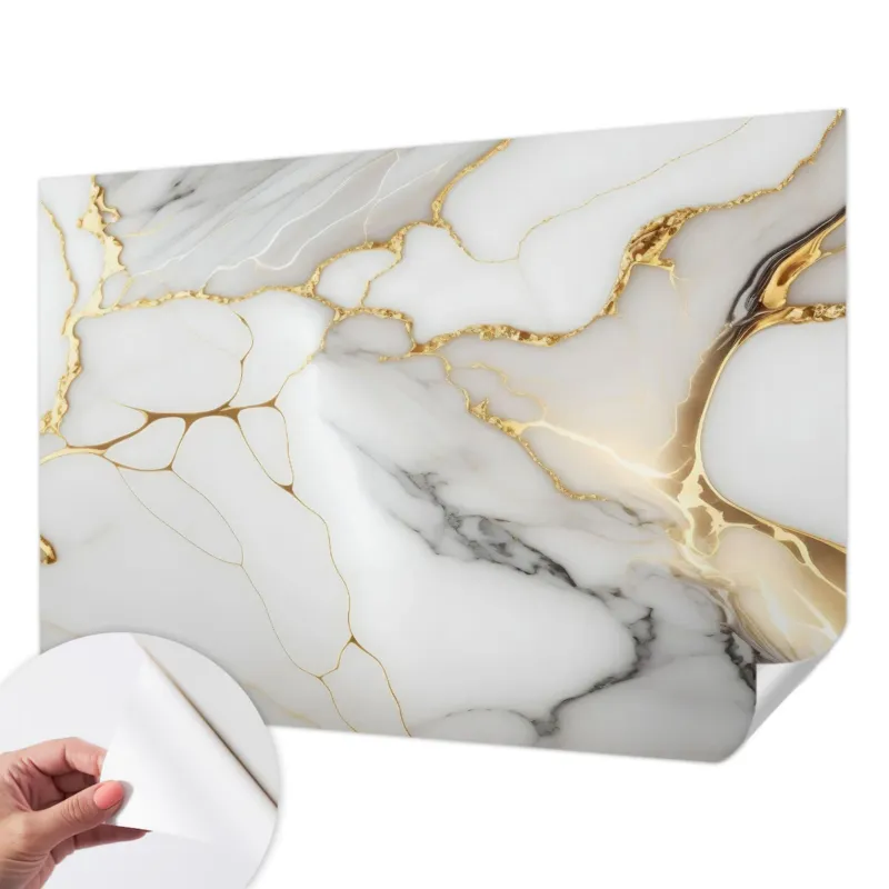 Dostępne od ręki Fototapeta samoprzylepna 312x219 cm - Marmurowa elegancja, tapeta ścienna biała -